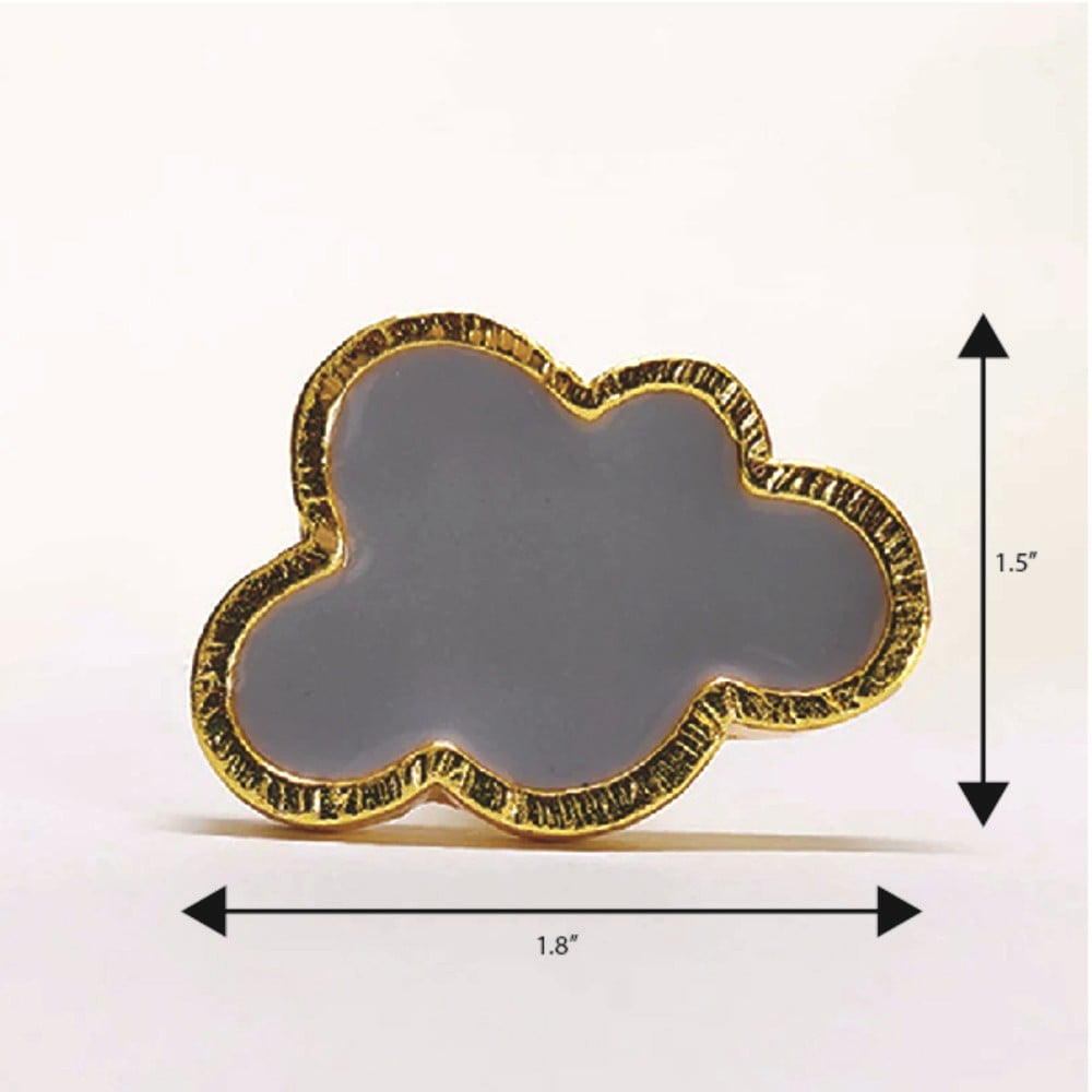 Grey Handmade Brass Cloud Knob